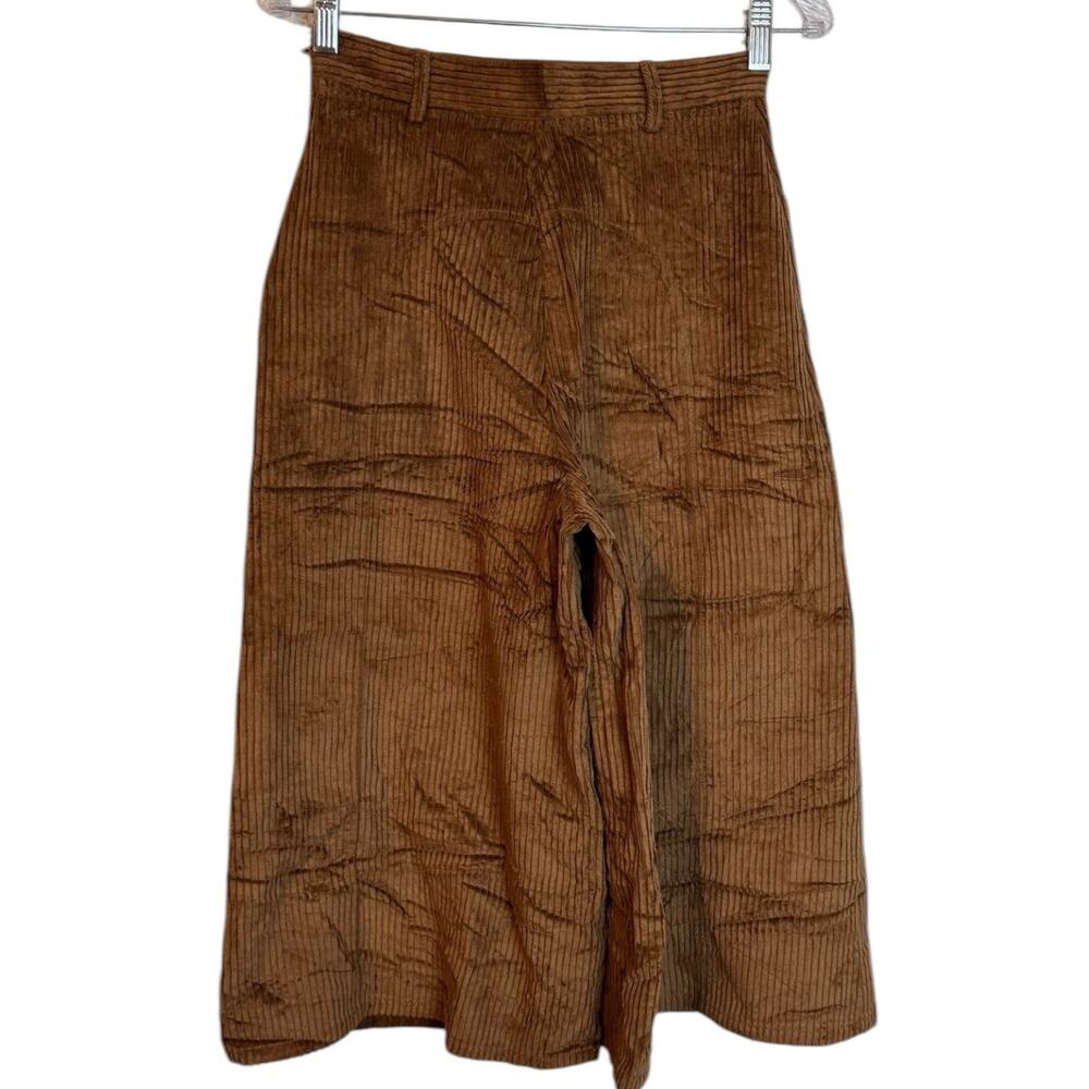 See By Chloe Brown Corduroy Gaucho Wide Leg Crop Palazzo Pants Size 36 -US 4 - Picture 2 of 9